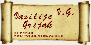 Vasilije Grijak vizit kartica